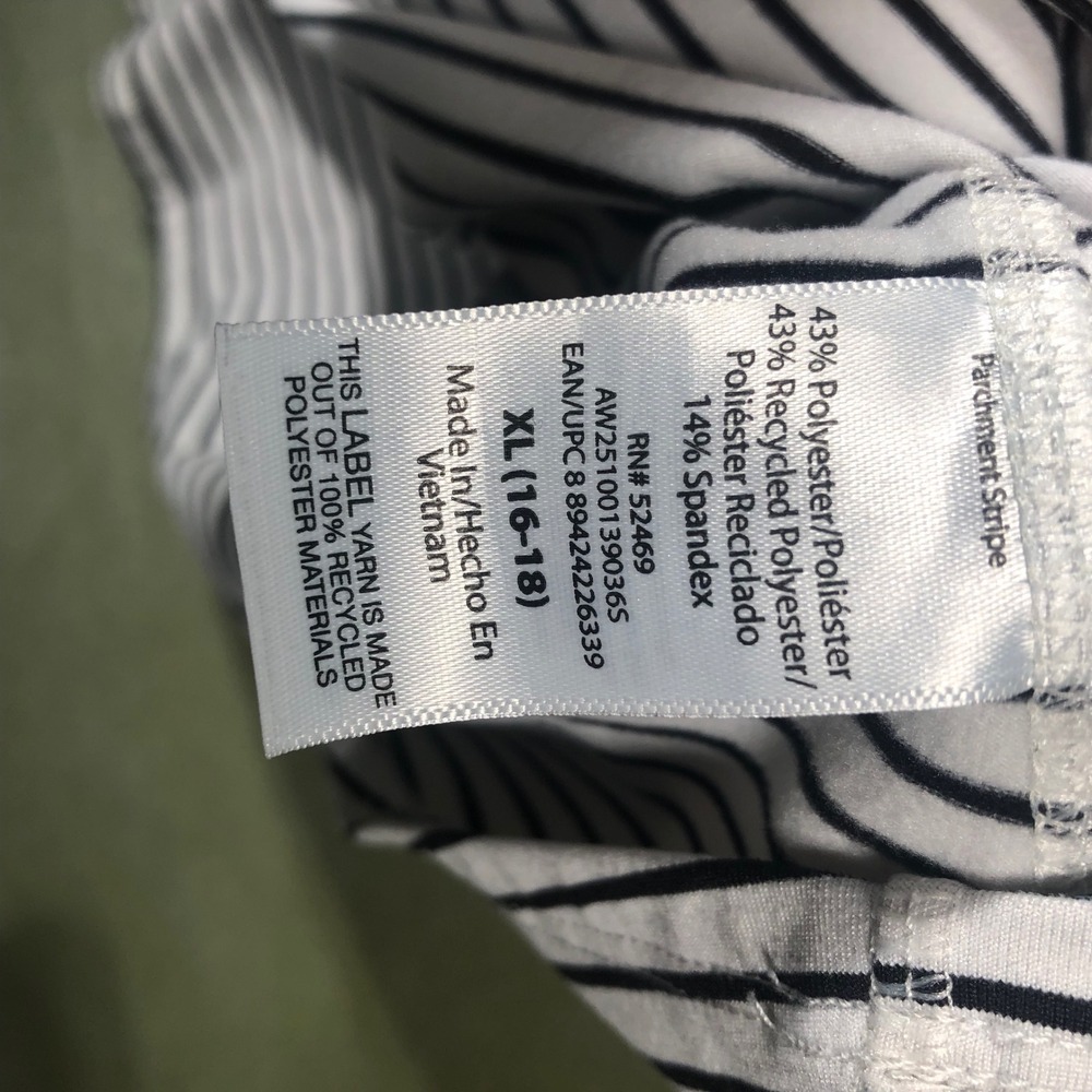 Athletic Works Active Dress Women XL White Black Striped Racerback Summer - Picture 3 of 15